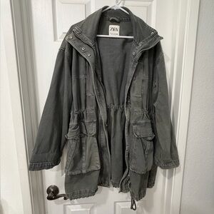 Zara Charcoal Utility Jacket